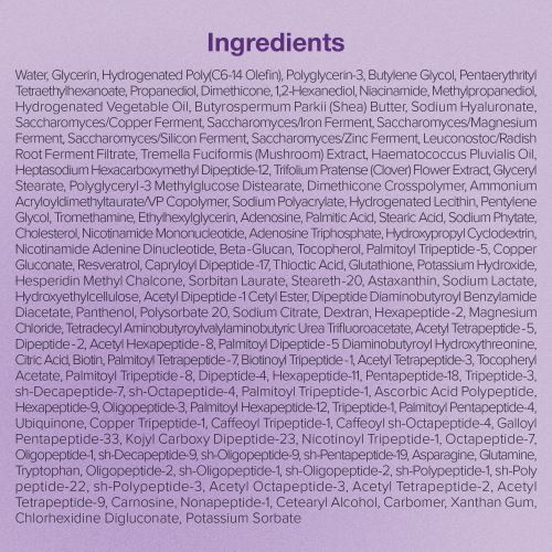 List of ingredients on a purple background