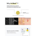 Advertisement for A-Shot with text and images of skin and pores.