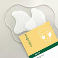 White eye patches on a gray background with 'easyderm' packaging.