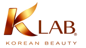KLab Korean Beauty logo with a stylized 'K' in gold on a white background